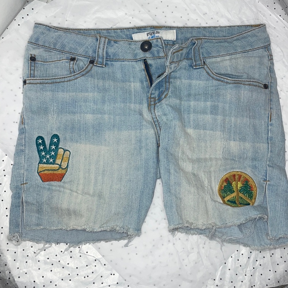 Piper & Blue Boho Capri Jean Shorts